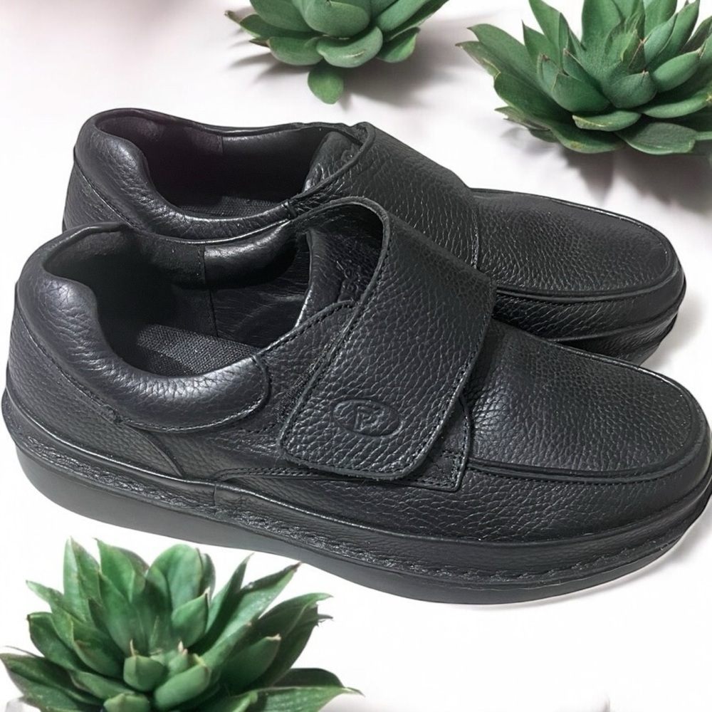 Propet Men's Black Leather Loafers☑️ - Picture 3 of 12